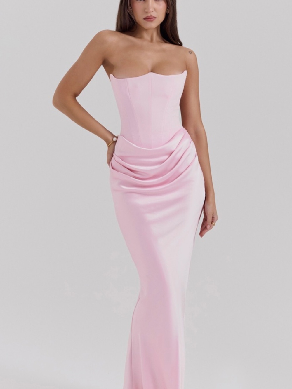 HOUSE OF CB 'Persephone' Rose Maxi Dress Size L PLUS CUP